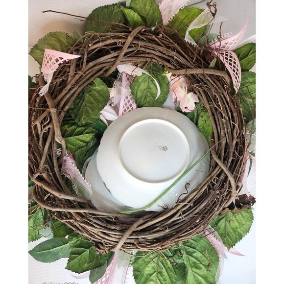 Pink Artificial Floral Wreath With Roses & Lilies For Home Decor - Picture 15 of 15